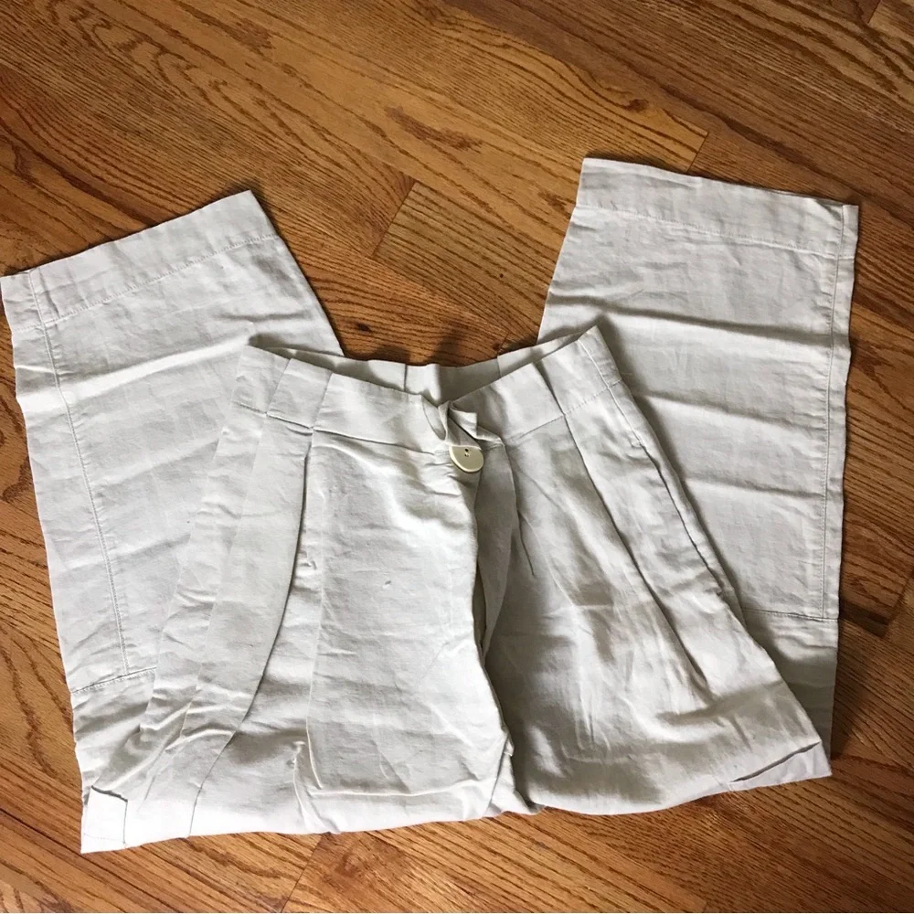 Zara Beige Linen Pants